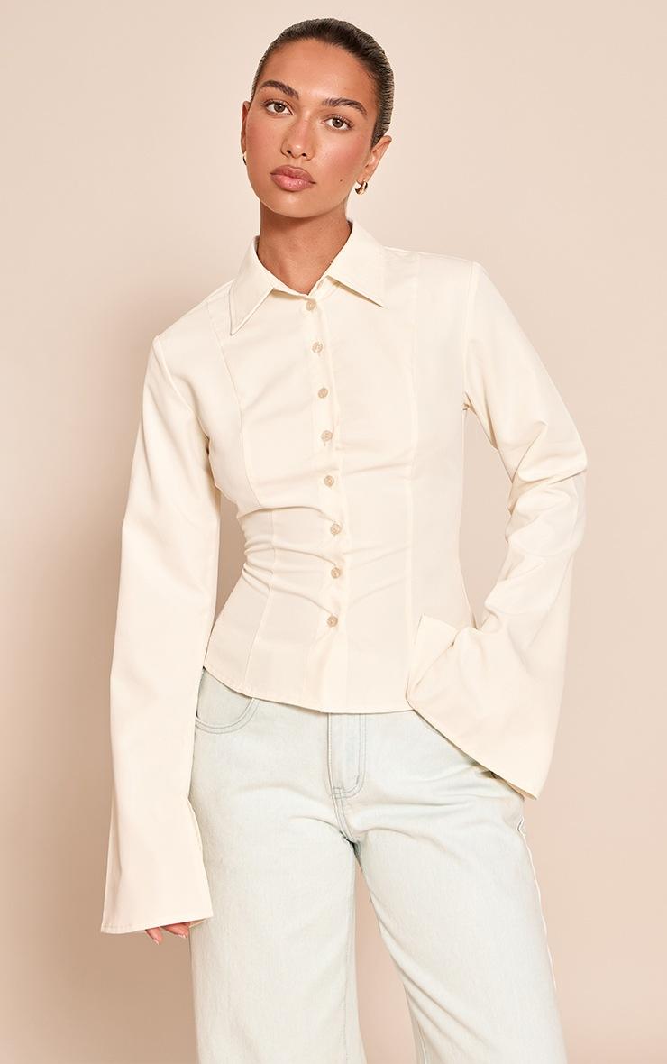 Pretty Little Thing Buttermilk Seam Detail Fitted Shirt