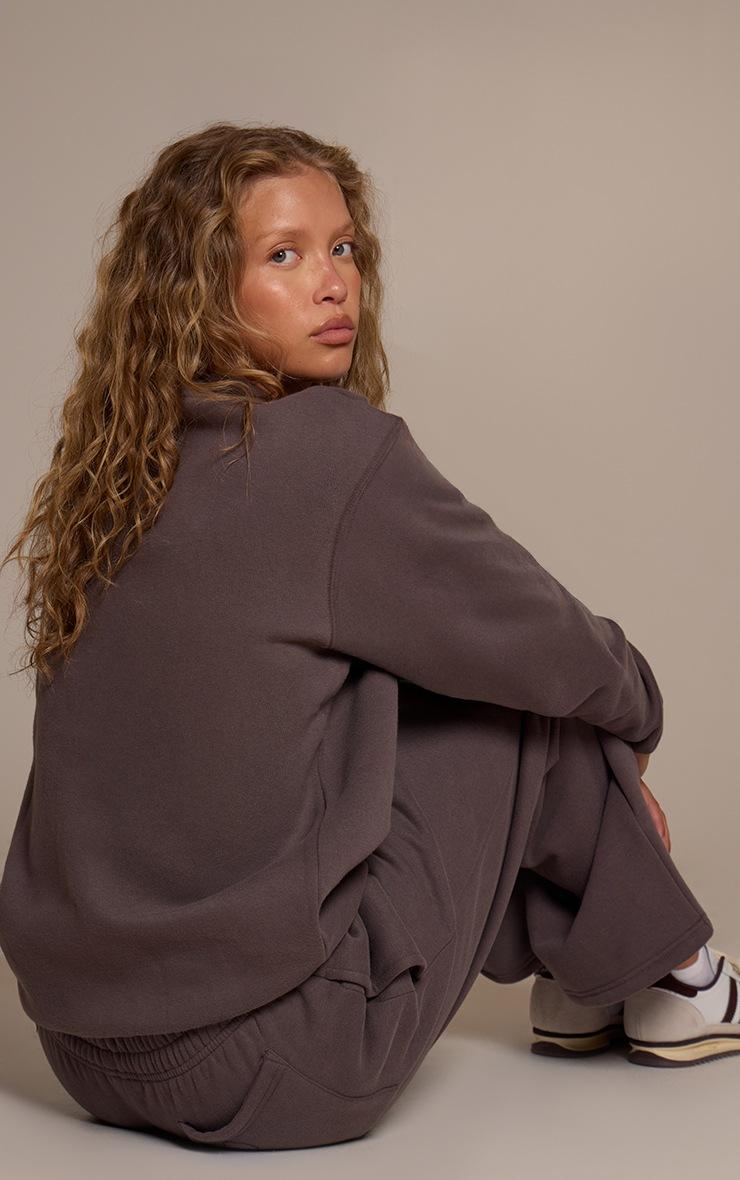 Pretty Little Thing Charcoal Cotton Fleece Pullover Sweatshirt