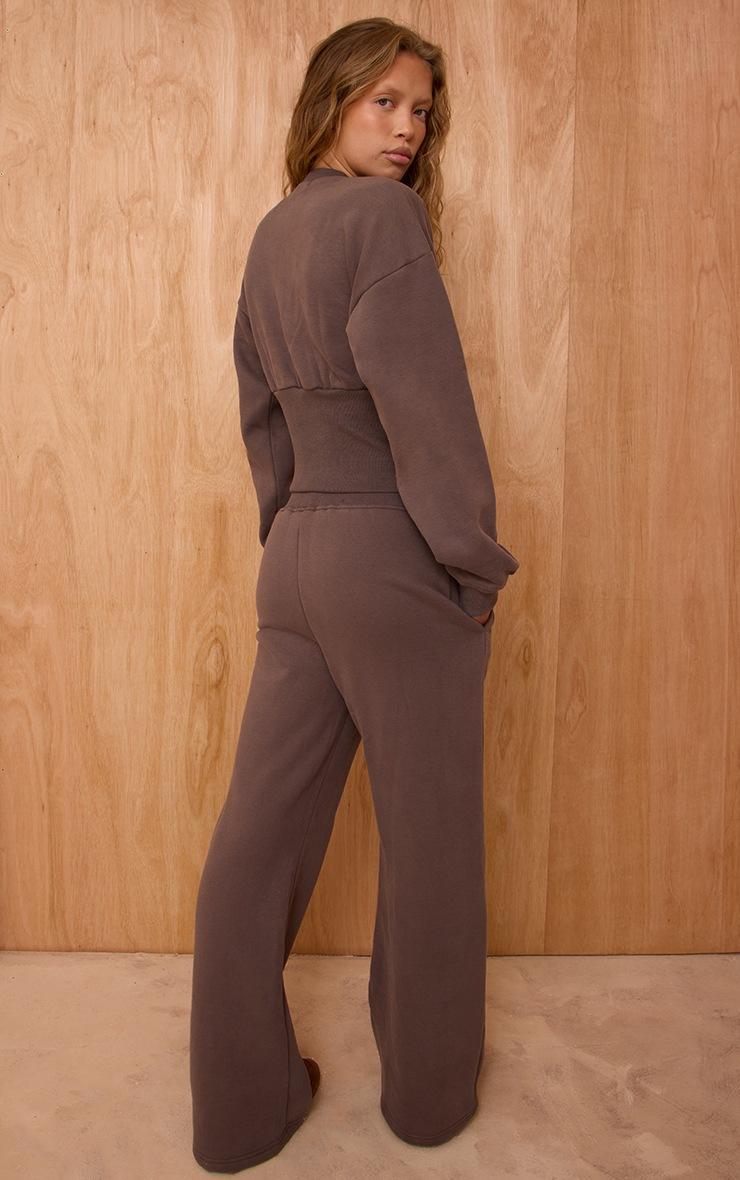 Pretty Little Thing Charcoal Grey High Waist Straight Leg Sweatpants