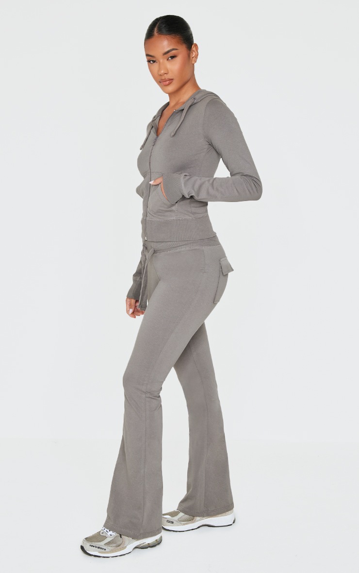 Pretty Little Thing Charcoal Low Rise Skinny Flare Pants