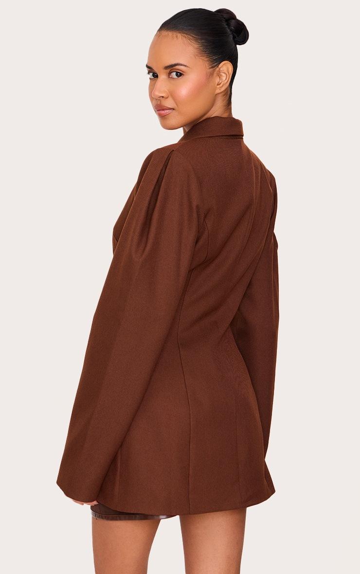Pretty Little Thing Chocolate Drop Shoulder Cinch Waist Extreme Oversized Blazer
