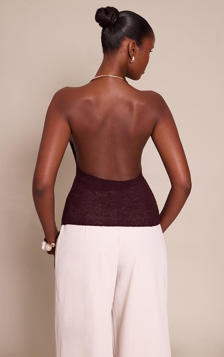 Pretty Little Thing Chocolate Gold Cuff Detail Knitted Top