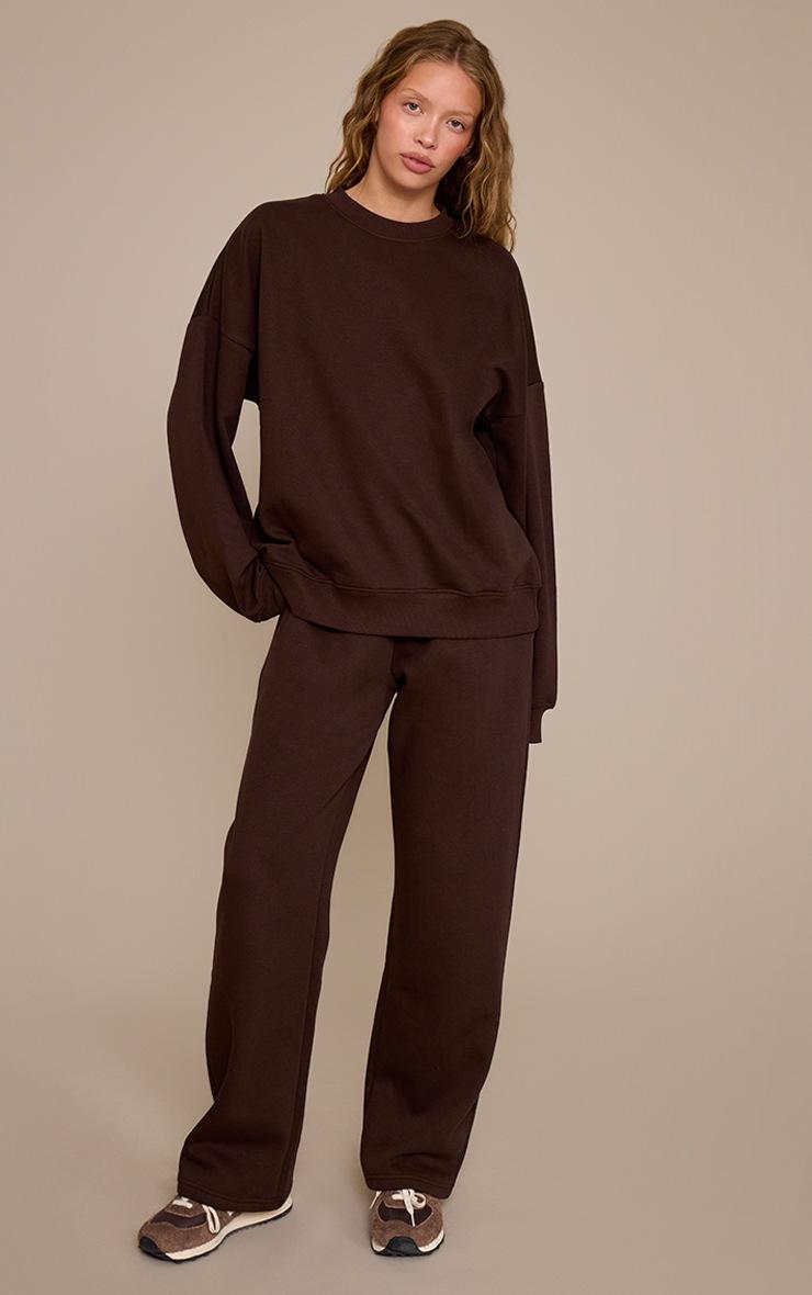 Pretty Little Thing Chocolate Oversized Sweat Tracksuit Set