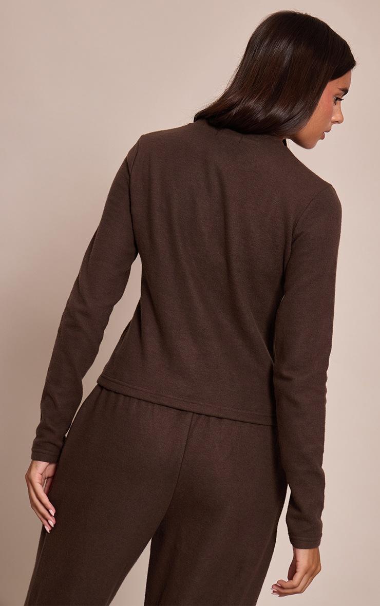 Pretty Little Thing Chocolate Soft Touch Button Down Top