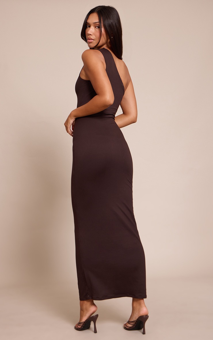 Pretty Little Thing Chocolate Soft Touch One Shoulder Midaxi Dress