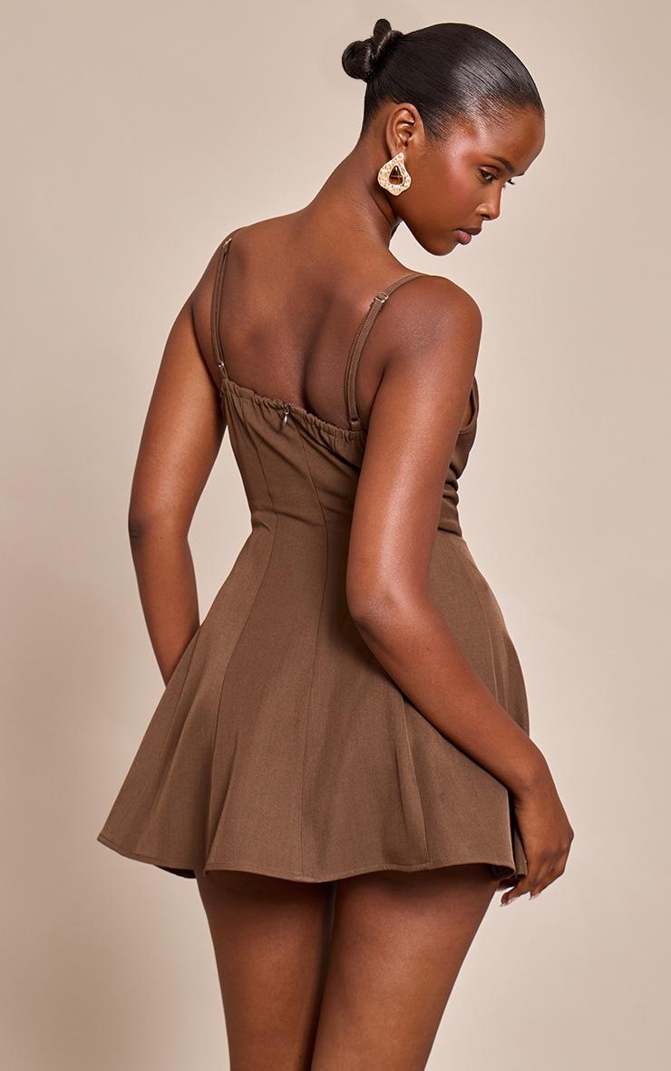 Pretty Little Thing Chocolate Woven Pleated Shift Dress