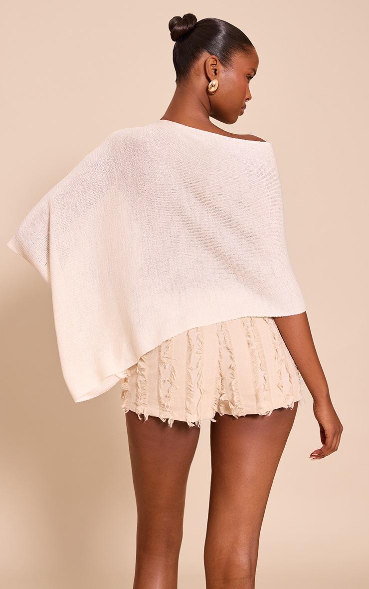 Pretty Little Thing Cream Fine Knit Poncho Style Top