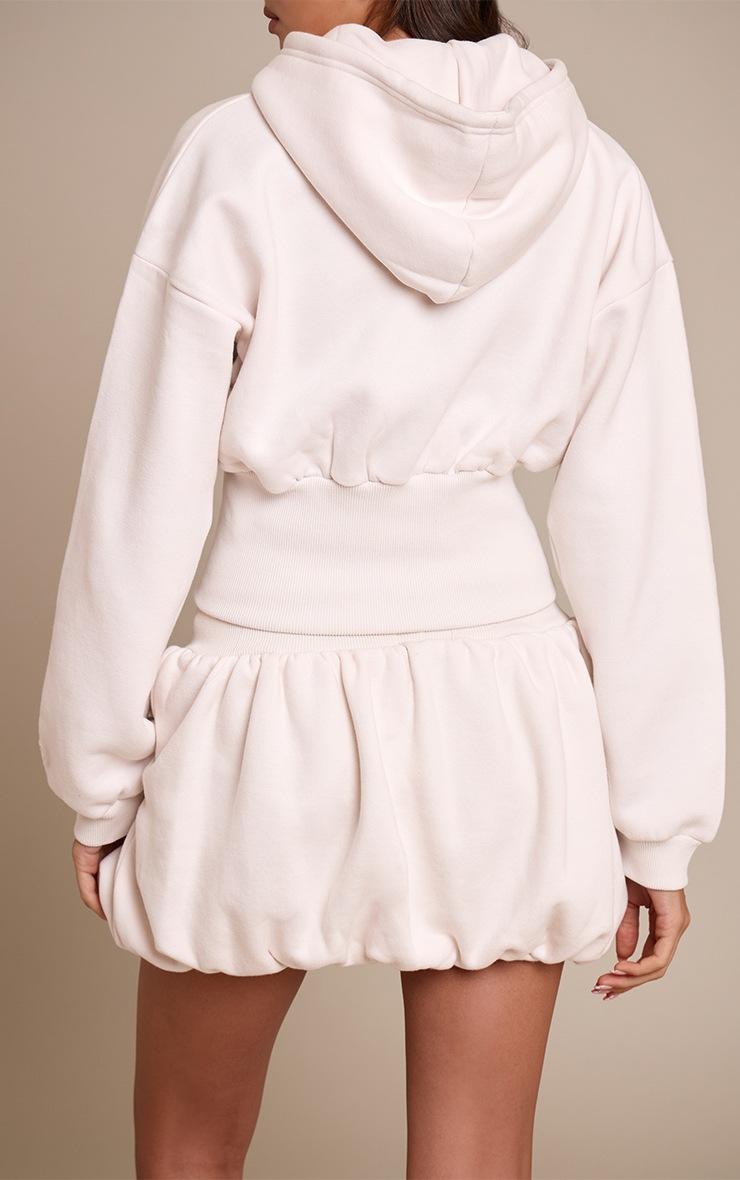 Pretty Little Thing Cream Fleece Back Sweat Puffball Mini Skort