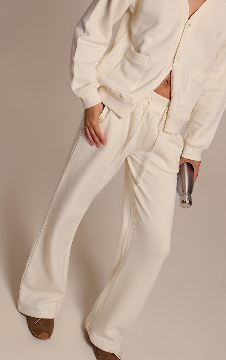 Pretty Little Thing Cream Wide Leg Drawstring Sweatpants