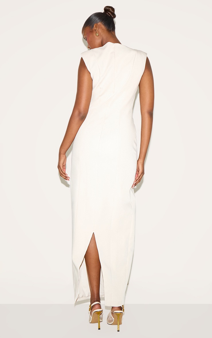 Pretty Little Thing Cream Woven Boat Neck Maxi Dress