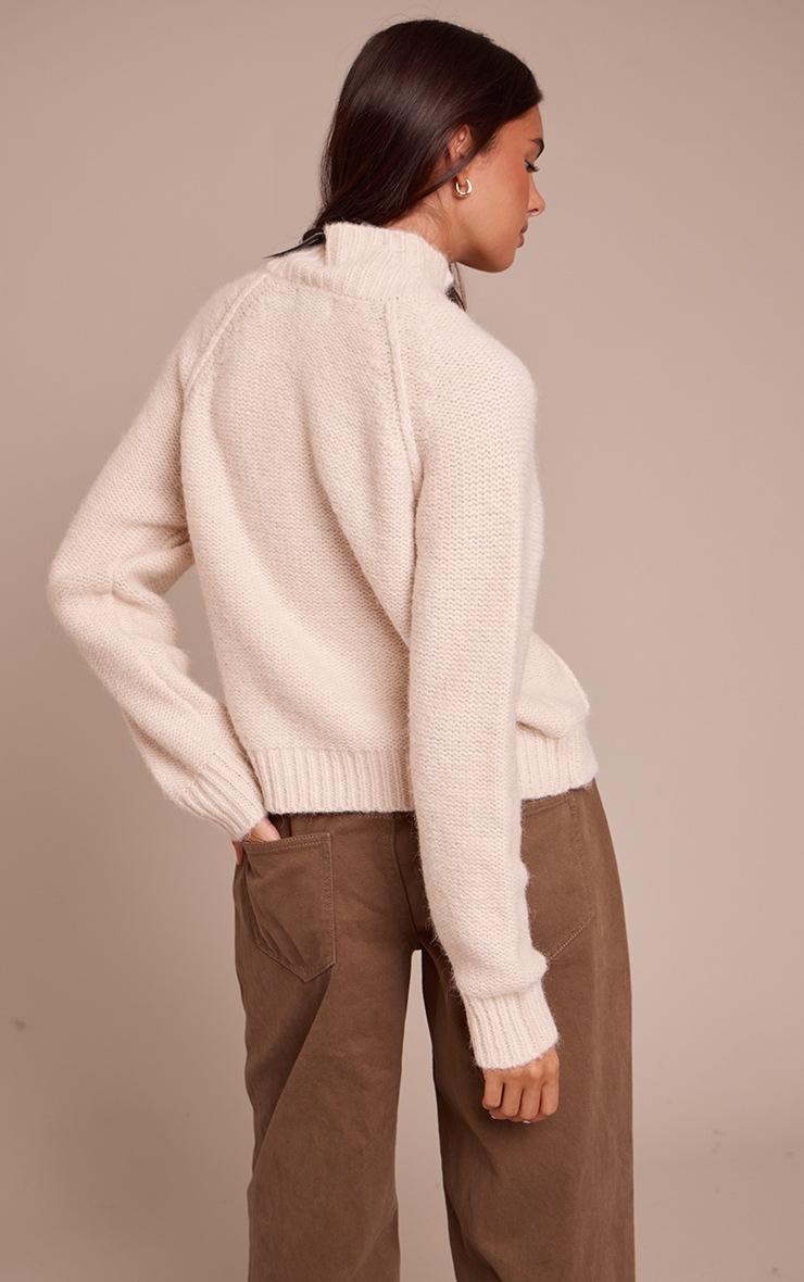 Pretty Little Thing Cream Zip Up Pocket Detail Knitted Cardigan