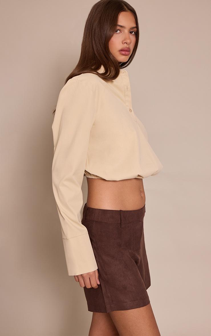 Pretty Little Thing Dark Chocolate Lightweight Faux Suede Shorts