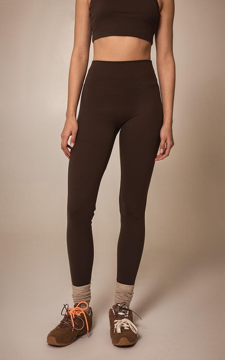 Pretty Little Thing Espresso Ultimate Sculpt High Waist Gym Leggings