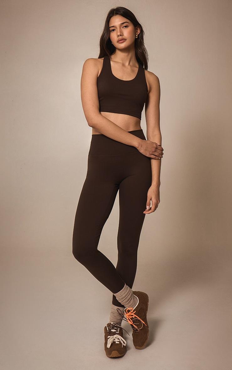 Pretty Little Thing Espresso Ultimate Sculpt High Waist Gym Leggings