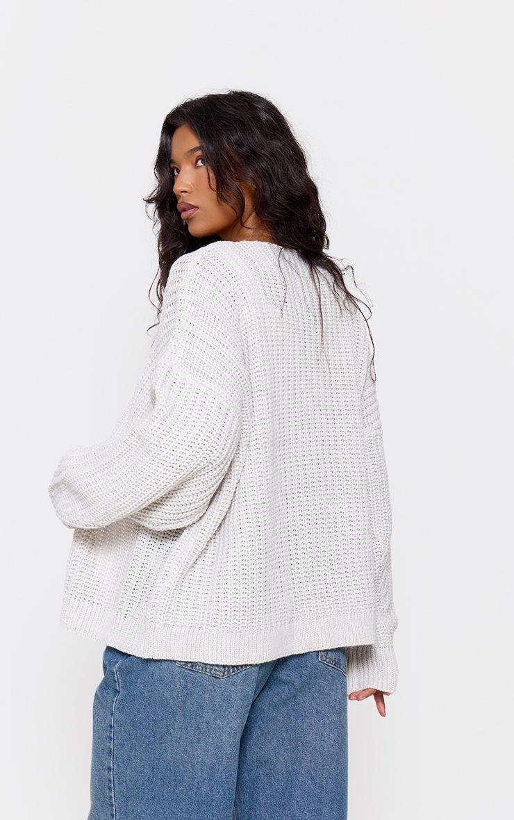 Pretty Little Thing Grey Chunky Knit Slouchy Cardigan