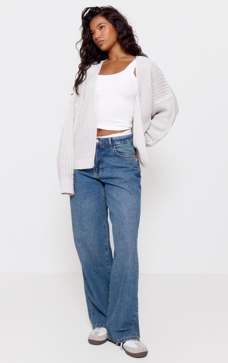 Pretty Little Thing Grey Chunky Knit Slouchy Cardigan