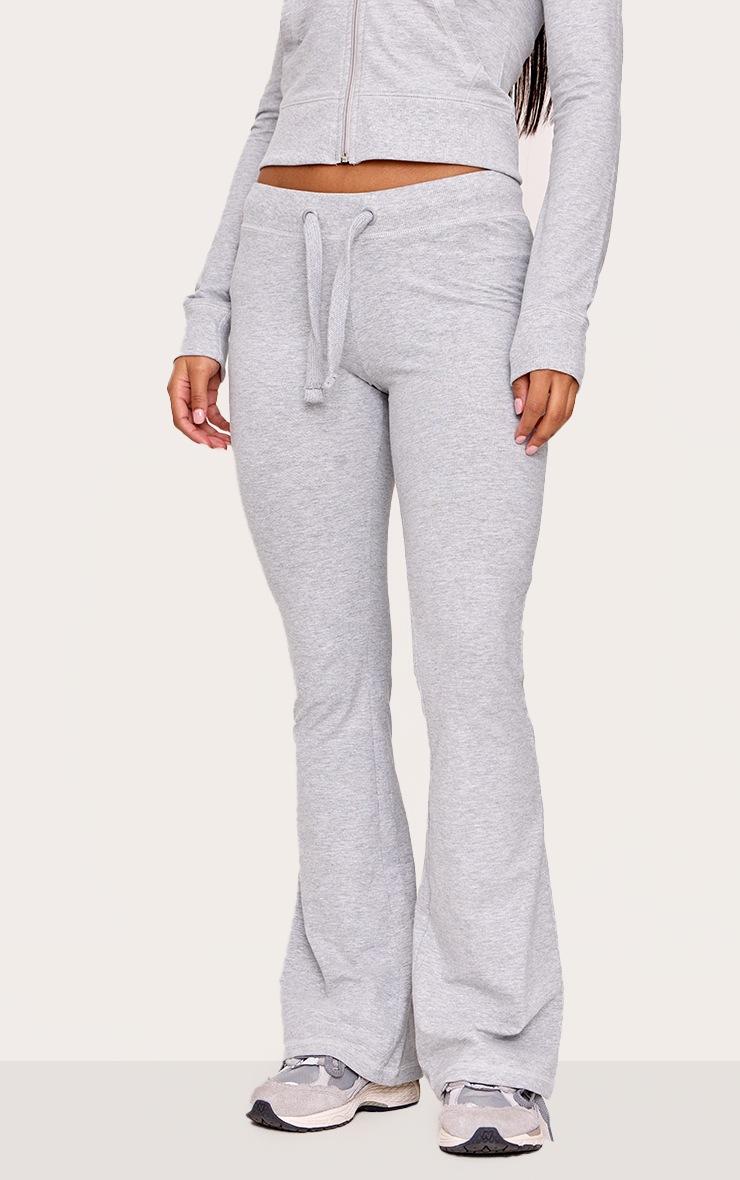 Pretty Little Thing Grey Marl Low Rise Skinny Flare Pants