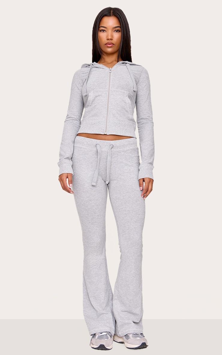 Pretty Little Thing Grey Marl Low Rise Skinny Flare Pants Pretty Little Thing Grey Marl Low Rise Skinny Flare Pants