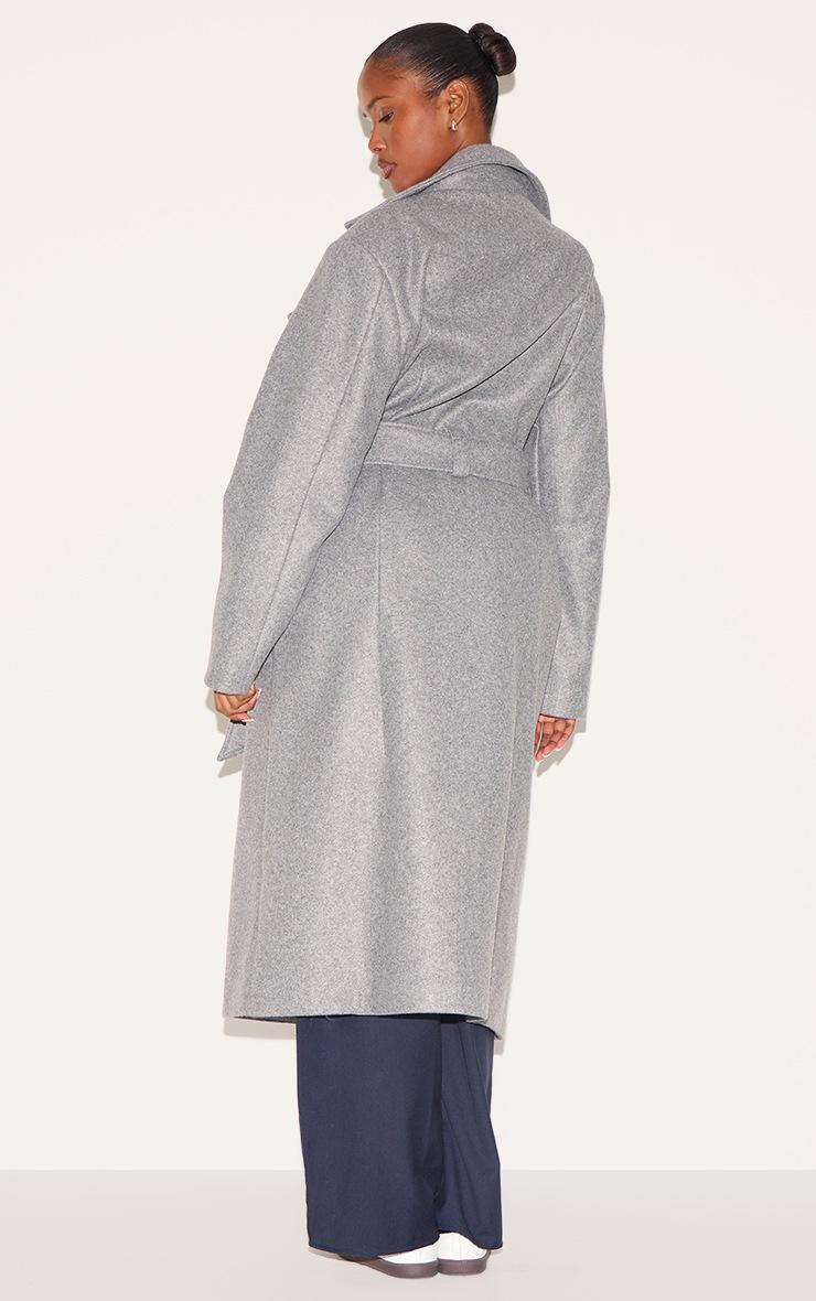 Pretty Little Thing Grey Oversized Wool Look Trench Coat