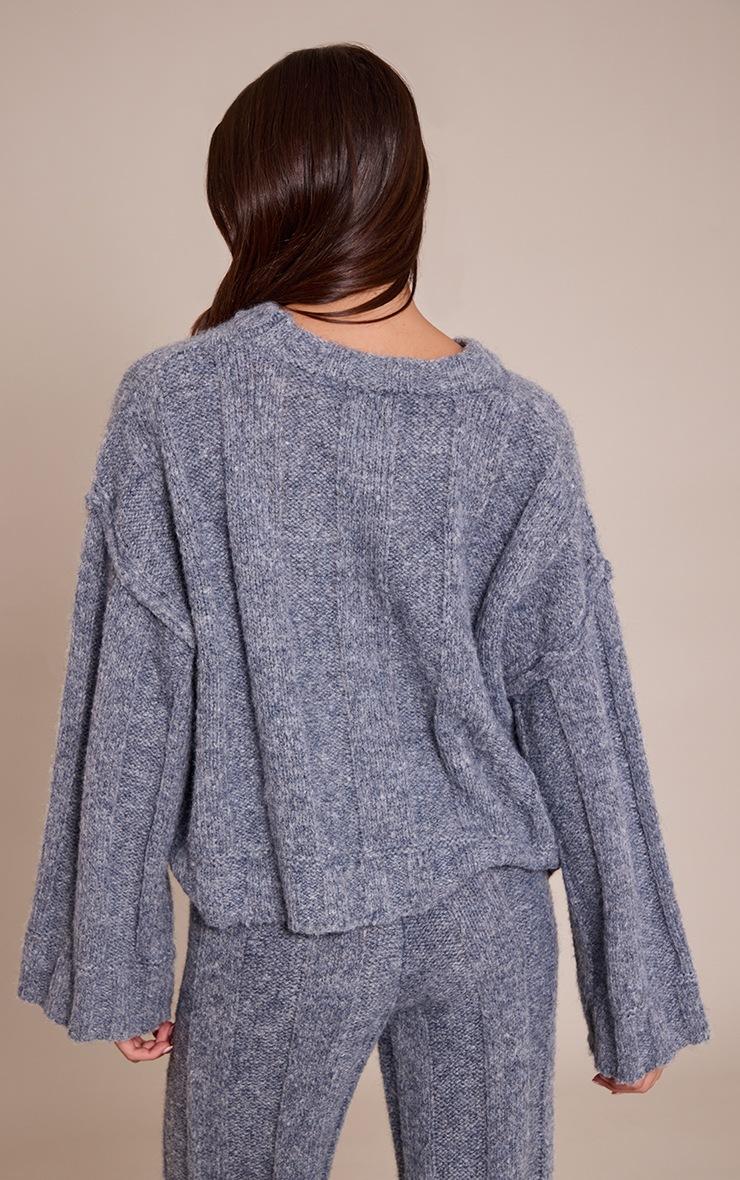 Pretty Little Thing Grey Thick Rib Knitted Crew Neck Sweater