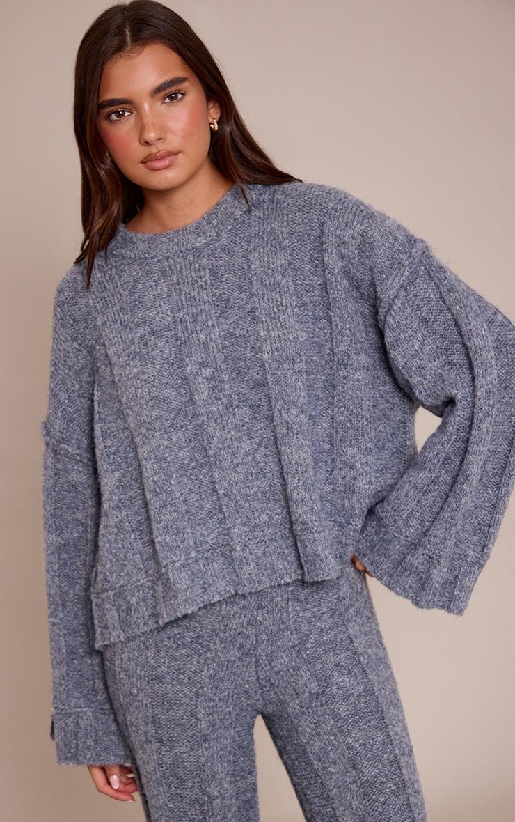 Pretty Little Thing Grey Thick Rib Knitted Crew Neck Sweater