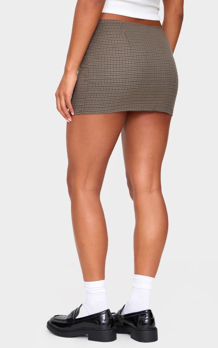 Pretty Little Thing Khaki Check Print Low Waist Micro Mini Skirt