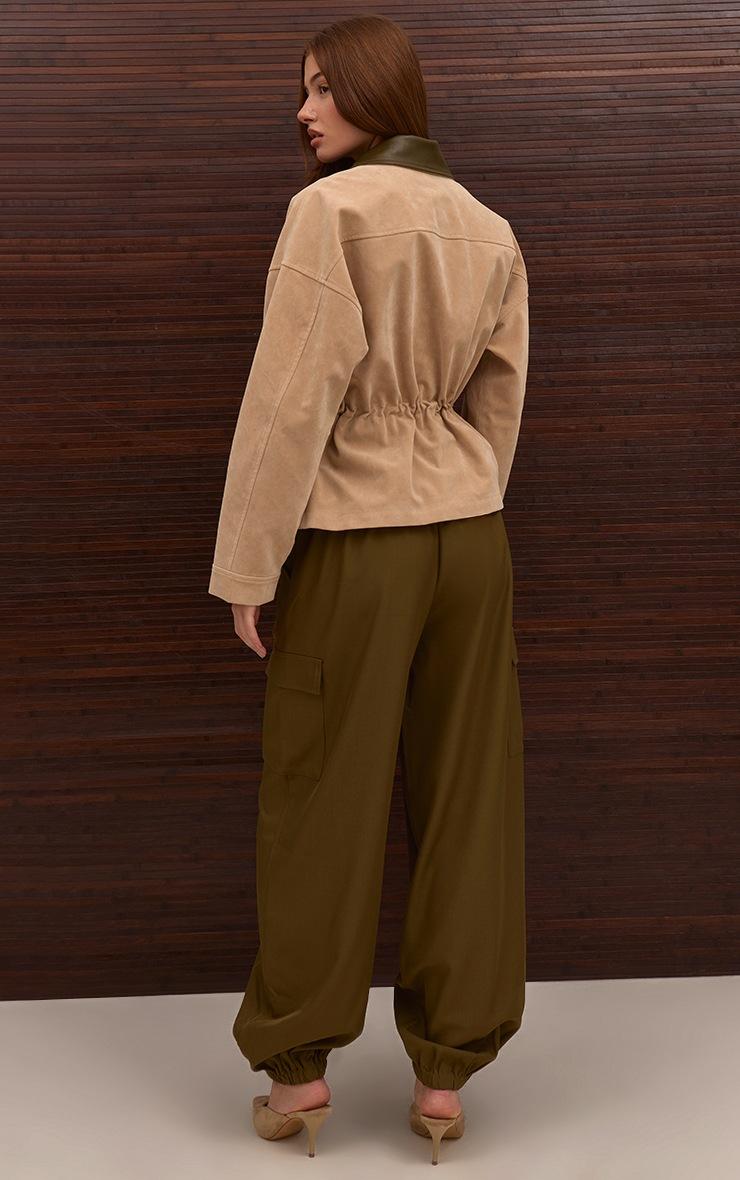 Pretty Little Thing Khaki Woven Elasticated Hem Cargos