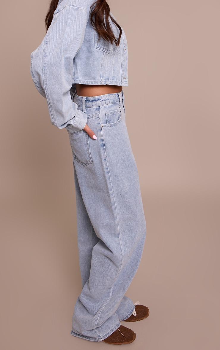 Pretty Little Thing Light Blue Straight Leg High Rise Jeans