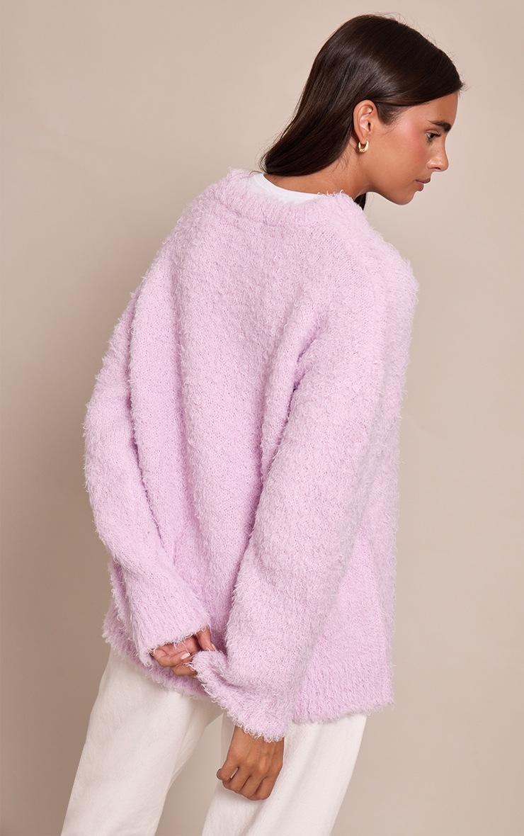 Pretty Little Thing Lilac Teddy Knit Oversized Sweater