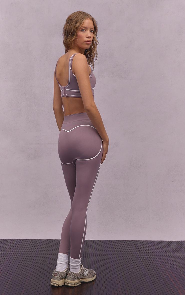 Pretty Little Thing Mauve Seamless Contrast Detail Leggings