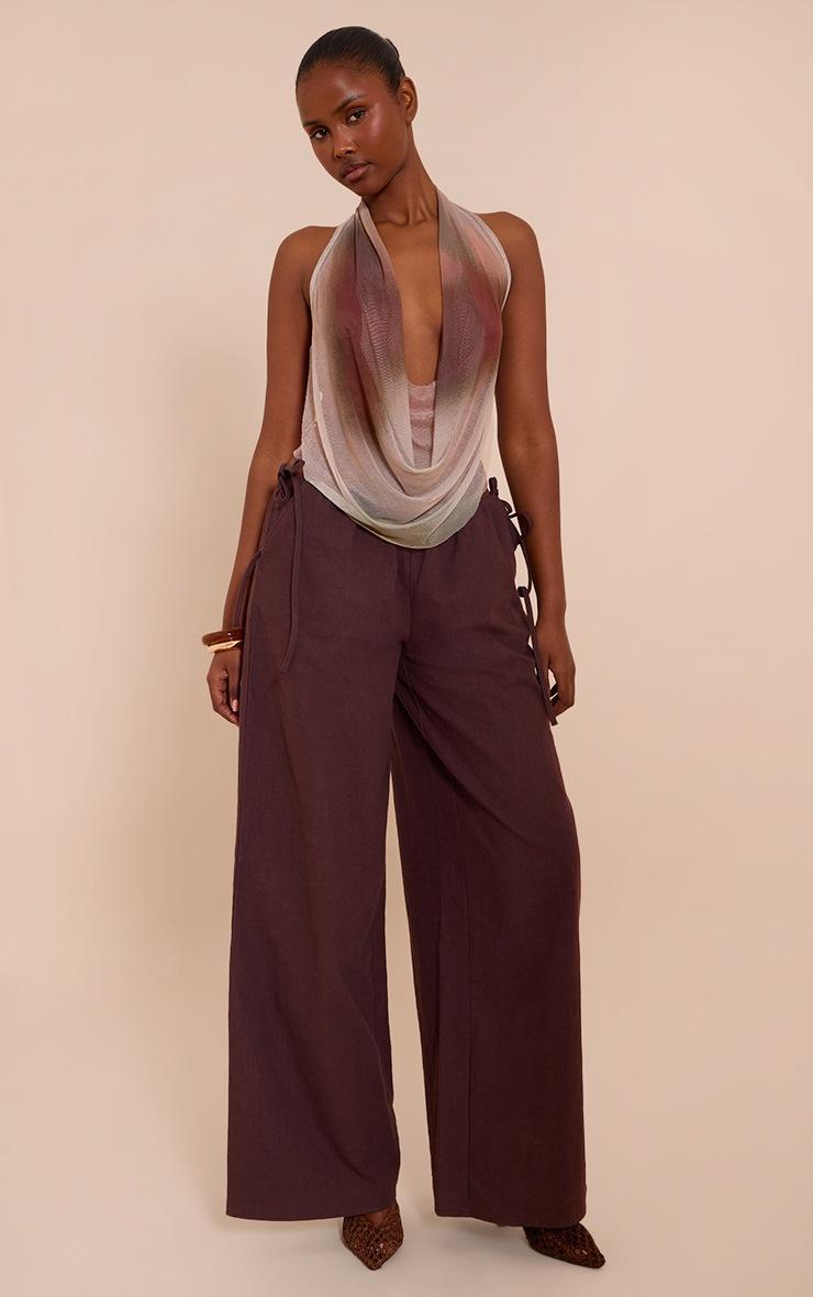 Pretty Little Thing Multi Printed Mesh Halter Neck Top