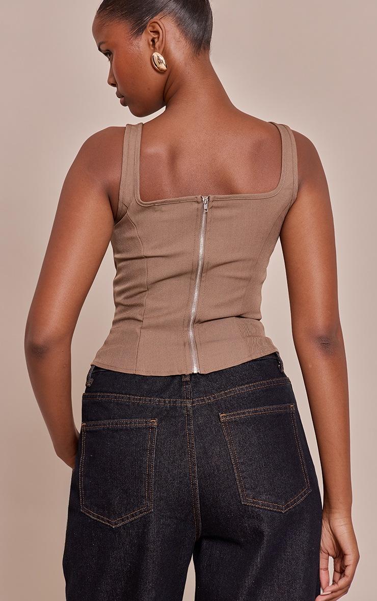 Pretty Little Thing Mushroom Boned Dip Hem Longline Corset