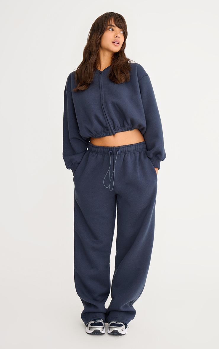 Pretty Little Thing Navy Drawcord Hem Oversized Sweatpants