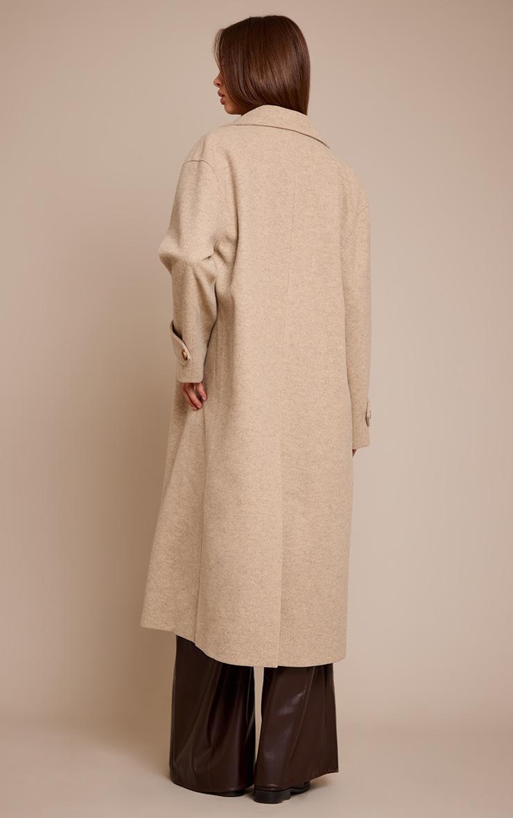 Pretty Little Thing Oat Belted Oversized Wool Look Coat