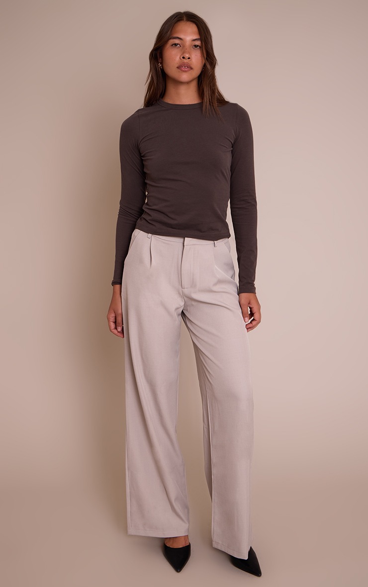 Pretty Little Thing Pebble Woven Double Pleat Wide Leg Pant