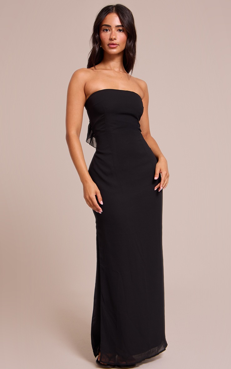 Pretty Little Thing Petite Black Bandeau Maxi Dress