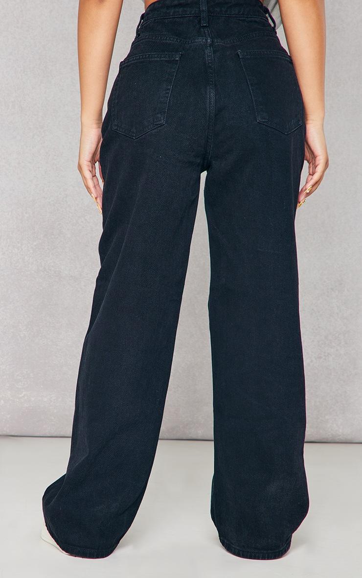 Pretty Little Thing Petite Black Dip Waist Denim Jeans