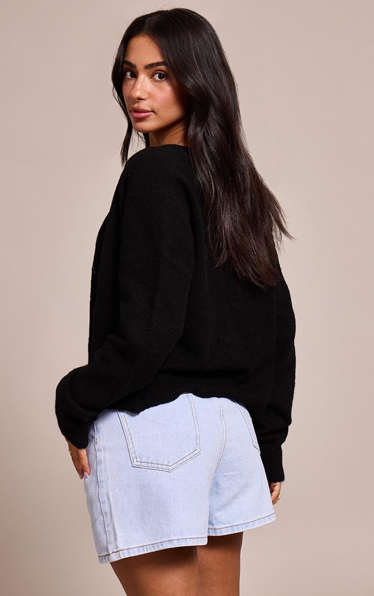 Pretty Little Thing Petite Black Knit Button Through Cardigan