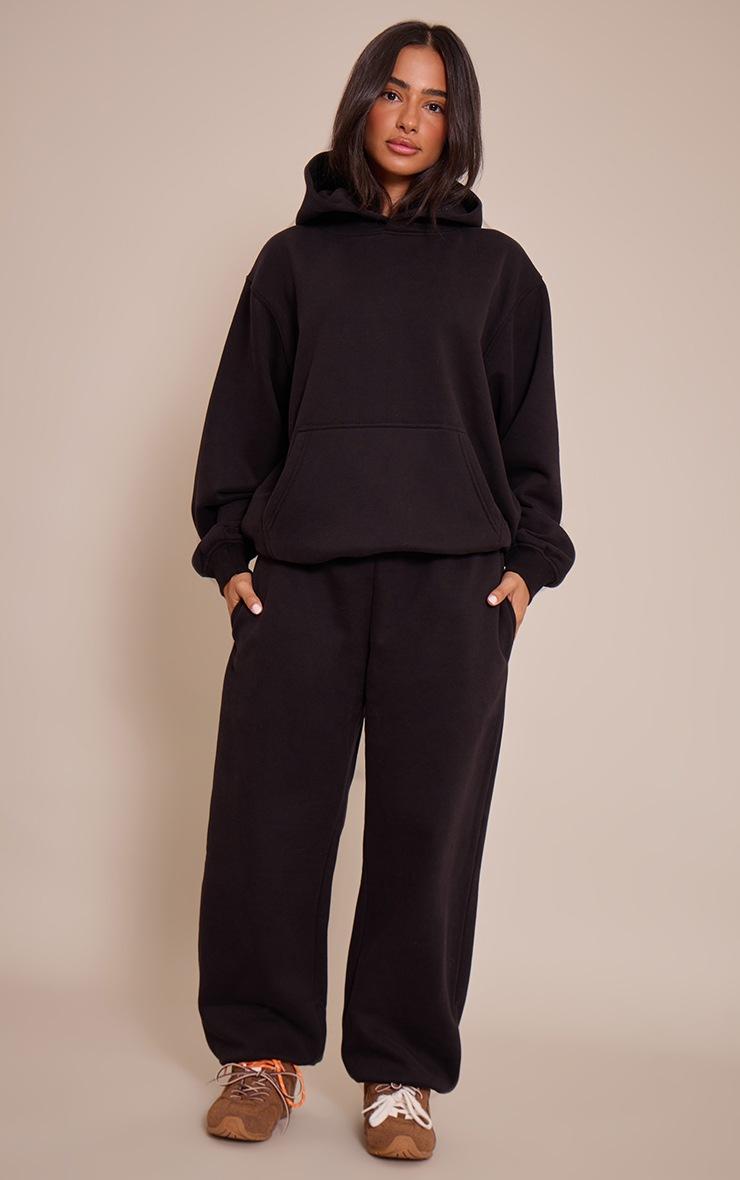 Pretty Little Thing Petite Black Oversized Pull Over Hoodie