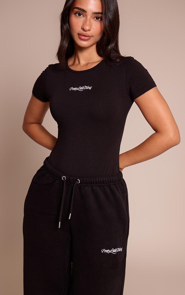Pretty Little Thing Petite Black Prettylittlething Short Sleeve Bodysuit
