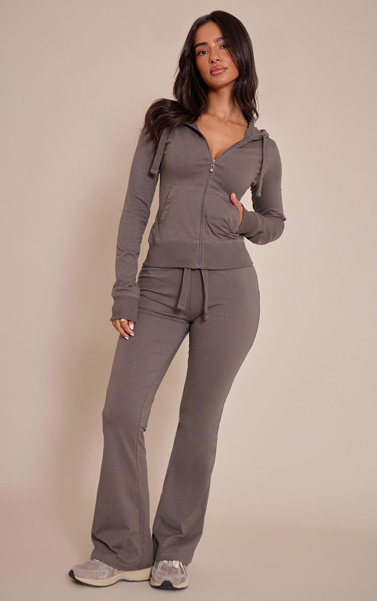 Pretty Little Thing Petite Charcoal Low Rise Skinny Flare Pants