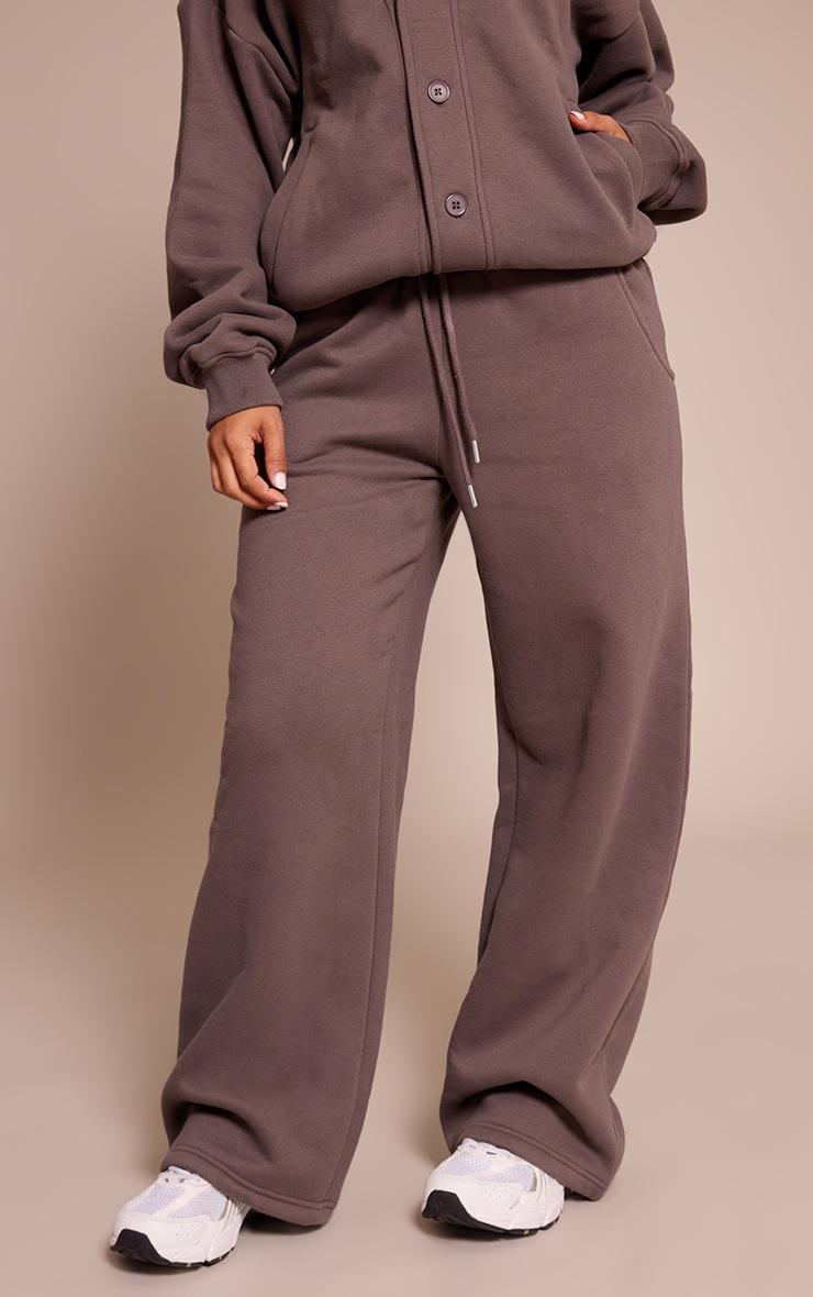 Pretty Little Thing Petite Charcoal Wide Leg Elasticated Drawstring Sweatpants