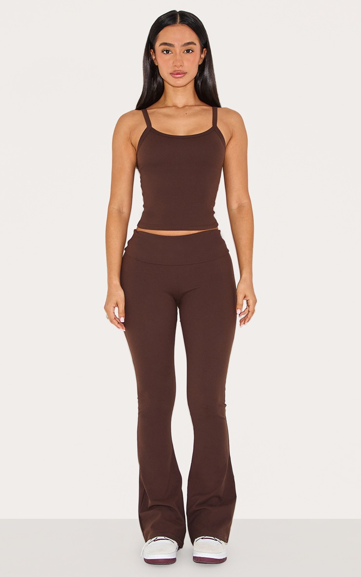 Pretty Little Thing Petite Coffee Snatched Sculpt Foldover Pants