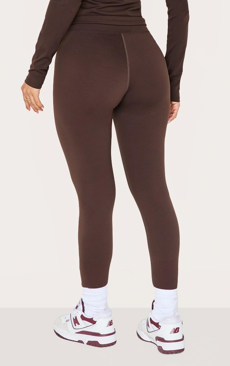 Pretty Little Thing Petite Espresso Sculpt Wrap Waist Gym Legging