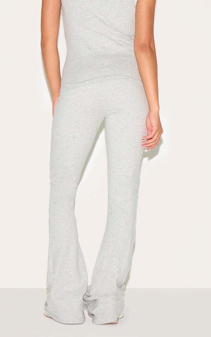 Pretty Little Thing Petite Grey Marl Sculpt High Waist Flared Yoga Pants