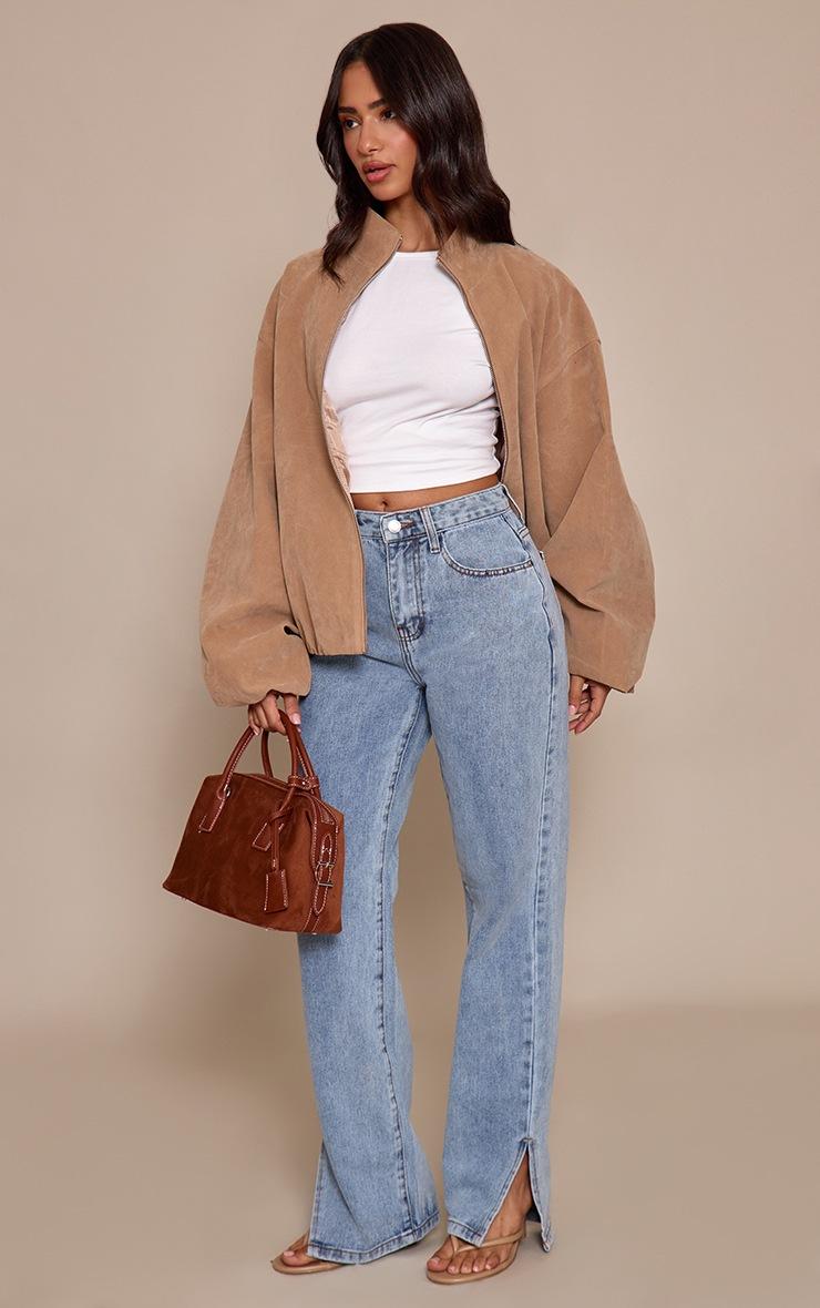 Pretty Little Thing Petite Light Blue Split Hem Jean Pretty Little Thing Petite Light Blue Split Hem Jean