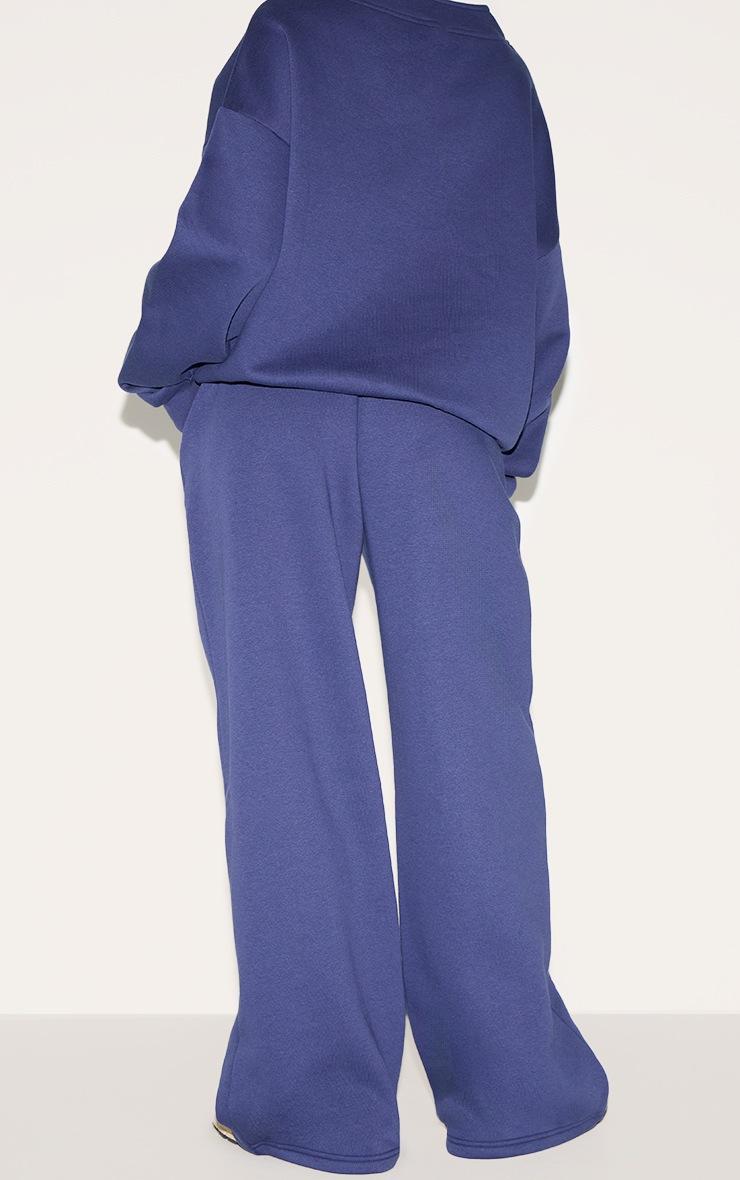 Pretty Little Thing Petite Navy Wide Leg Elasticated Drawstring Sweatpants