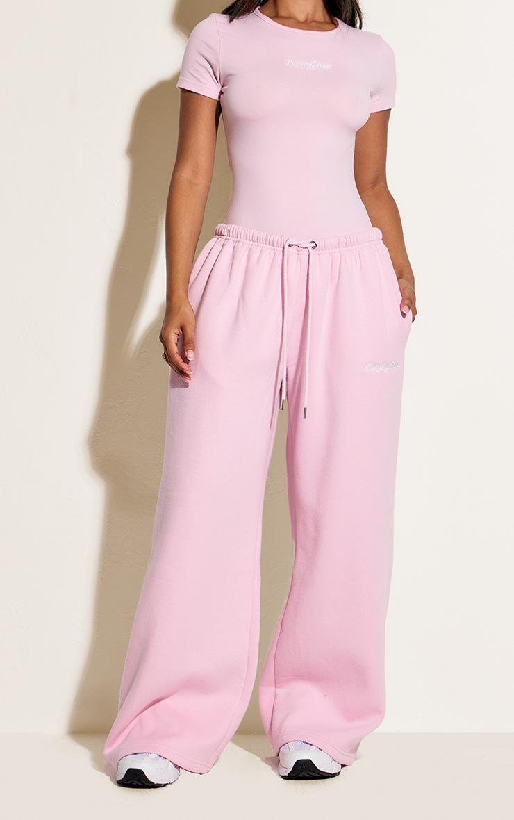 Pretty Little Thing Petite Pink Prettylittlething Wide Leg Sweatpant