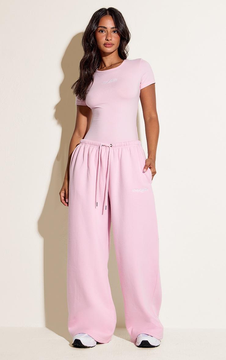 Pretty Little Thing Petite Pink Prettylittlething Wide Leg Sweatpant