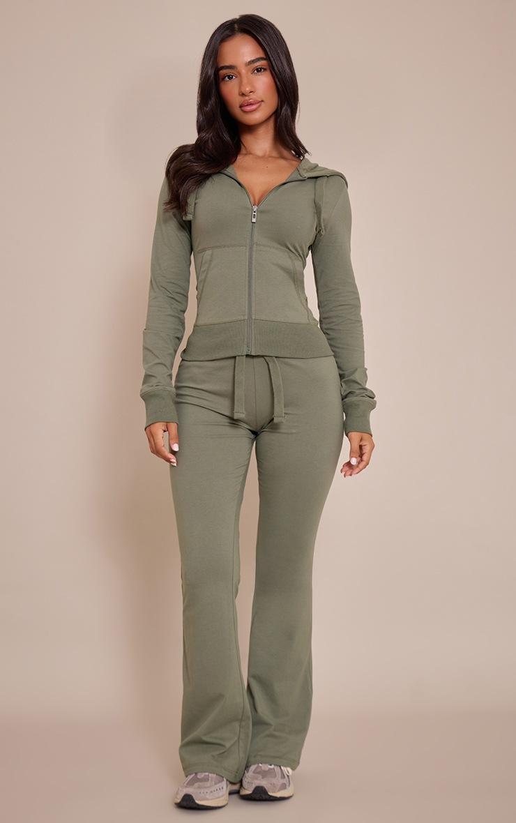 Pretty Little Thing Petite Sea Green Zip Up Fitted Track Top